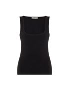 Bayan Siyah Kalın Askılı Kare Yaka Atlet