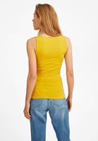 Women Yellow Square Neck Tank Top
