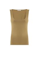 Bayan Yeşil Kalın Askılı Kare Yaka Atlet