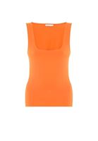 Bayan Turuncu Kalın Askılı Kare Yaka Atlet