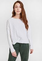 Bayan Krem Dokulu Uzun Kollu Bluz