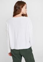 Bayan Krem Dokulu Uzun Kollu Bluz