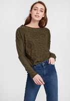 Bayan Yeşil Dokulu Uzun Kollu Bluz