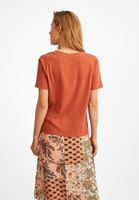 Bayan Kahverengi Baskılı Pamuk Tişört