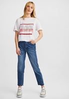 Bayan Beyaz Baskılı Tişört