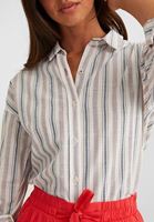 Bayan Renkli Çizgili Çizgi Desenli Pamuklu Bol Gömlek