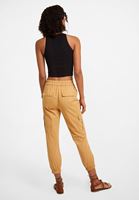 Bayan Krem Beli Lastikli Kargo Pantolon