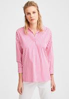 Bayan Çok Renkli Çizgili Pamuk Gömlek