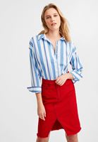 Bayan Çok Renkli Çizgili Pamuk Gömlek