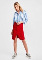 Bayan Çok Renkli Çizgili Pamuk Gömlek