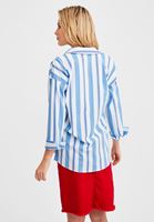 Bayan Çok Renkli Çizgili Pamuk Gömlek