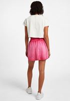 Bayan Pembe Bağcık Detaylı Mini Etek