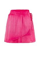 Bayan Pembe Bağcık Detaylı Mini Etek