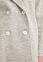 Bayan Gri Geniş Yakalı Çift Düğmeli Ceket