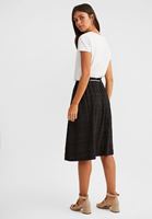 Bayan Siyah Pile Detaylı Düğmeli Etek