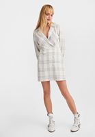 Bayan Krem Kruvaze Yaka Mini Elbise