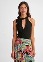 Bayan Siyah Bağlama Detaylı Crop Atlet