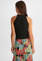 Bayan Siyah Bağlama Detaylı Crop Atlet