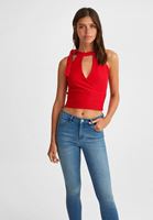 Bayan Kırmızı Bağlama Detaylı Crop Atlet