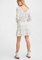 Bayan Krem Önü Fermuarlı Mini Etek