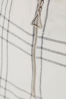 Bayan Krem Önü Fermuarlı Mini Etek