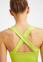 Women Green Tank Top with Lace-up