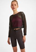 Bayan Antrasit Uzun Kollu File Tişört