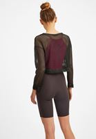 Bayan Antrasit Uzun Kollu File Tişört