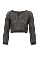 Bayan Antrasit Uzun Kollu File Tişört