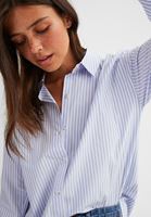 Bayan Çok Renkli Çizgili Uzun Gömlek