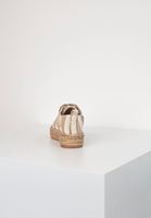 Bayan Krem Çizgi Desenli Espadril