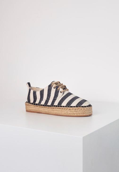 Lacivert Çizgi Desenli Espadril