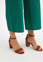 Bayan Kahverengi Tek Bantlı Topuklu Ayakkabı