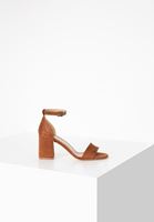 Bayan Kahverengi Tek Bantlı Topuklu Ayakkabı