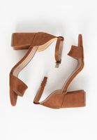 Bayan Kahverengi Tek Bantlı Topuklu Ayakkabı