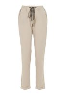Bayan Krem Beli Lastikli Havuç Kesim Pantolon ( TENCEL™ )