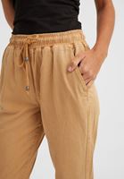 Bayan Sarı Bağcıklı Cep Detaylı Jogger