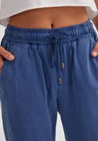 Bayan Lacivert Bağcıklı Cep Detaylı Jogger