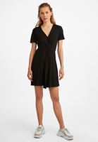 Bayan Siyah Yumuşak Dokulu Mini Elbise