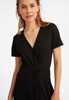 Bayan Siyah Yumuşak Dokulu Mini Elbise