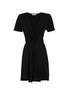 Bayan Siyah Yumuşak Dokulu Mini Elbise