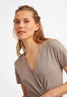 Bayan Kahverengi Yumuşak Dokulu Mini Elbise