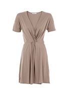 Bayan Kahverengi Yumuşak Dokulu Mini Elbise