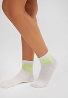 Bayan Sarı Çizgili Çorap