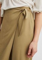 Women Green Wide Trousers with Bow