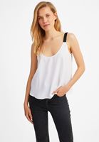 Bayan Beyaz U Yaka Askılı Bluz