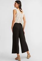 Bayan Siyah Pileli Bol Pantolon