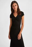 Bayan Siyah V Yaka Bluz