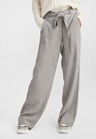 Bayan Gri Kemerli Bol Paça Pantolon