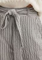 Bayan Gri Kemerli Bol Paça Pantolon